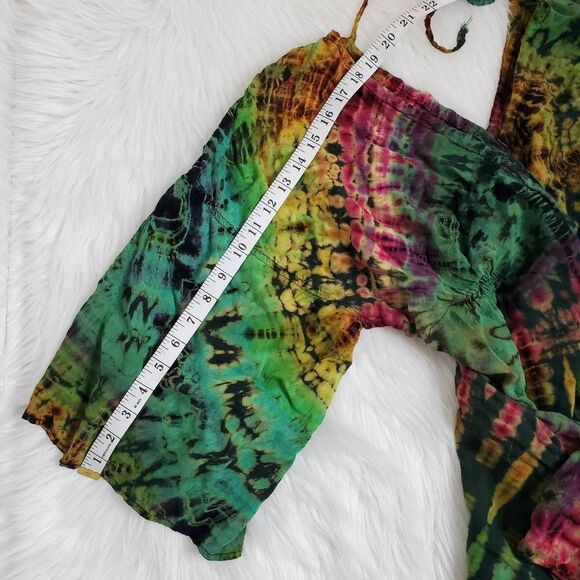 JARLI Boho woman's tye dye loose fit top size L - Picture 4 of 9